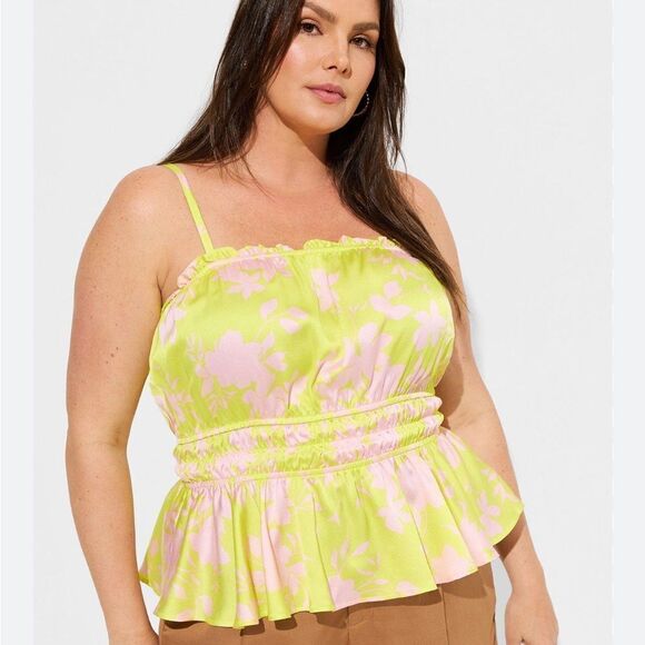 TORRID Peplum Square Neck Crop Cami size 1 (14-16) - Picture 1 of 12